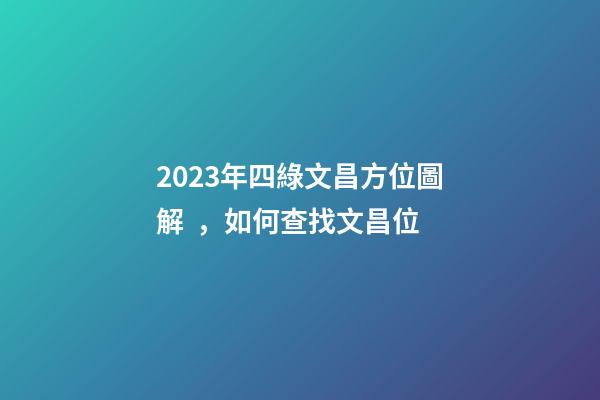 2023年四綠文昌方位圖解，如何查找文昌位